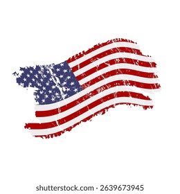 United States flag with grunge effect, USA vintage flag - vector illustration
