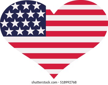 United States flag heart