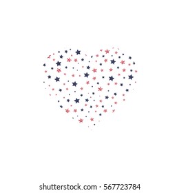 united states flag heart stars