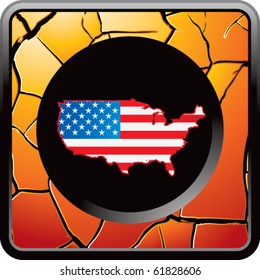  united states flag icon orange cracked web icon