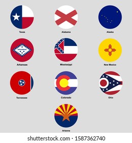 United states flag icon set. isolated vector illustration