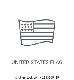 United States flag icon. Trendy United States flag logo concept on white background from Country Flags collection. Suitable for use on web apps, mobile apps and print media.
