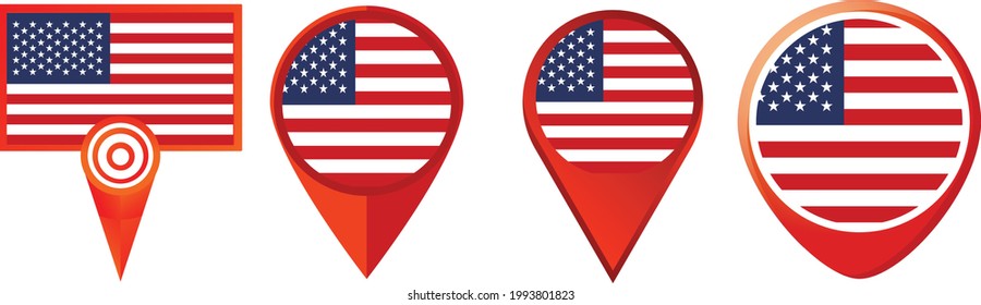 United States flag icon . web icon set . icons collection. Simple vector illustration.
