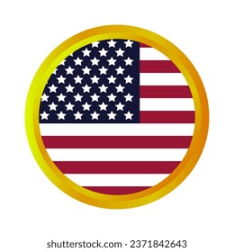 United States flag illustrated in vector on background