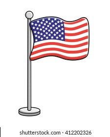 United States flag illustration.
