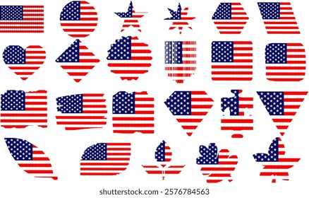 United States flag image. Collection of american flags. Beautiful american flag