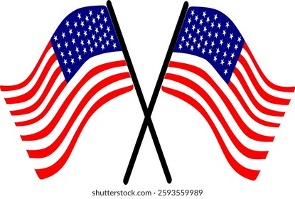 UNITED STATES FLAG IMAGE. CROSSED US FLAG TWO US FLAG