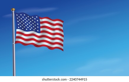 United States Flag for Independence Day Background  Vector Illustration