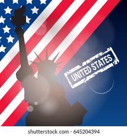 United States Flag Independence Day Holiday 4 July Banner Flat Vector Illustration