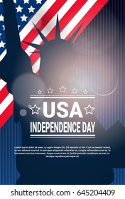 United States Flag Independence Day Holiday 4 July Banner Flat Vector Illustration