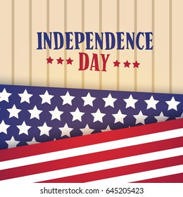 United States Flag Independence Day Holiday 4 July Banner Flat Vector Illustration