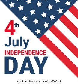 United States Flag Independence Day Holiday 4 July Banner Flat Vector Illustration