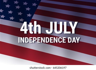 United States Flag Independence Day Holiday 4 July Banner Flat Vector Illustration