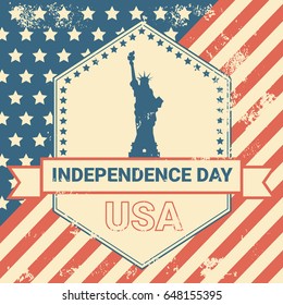 United States Flag Independence Day Holiday 4 July Banner Vector Illustration