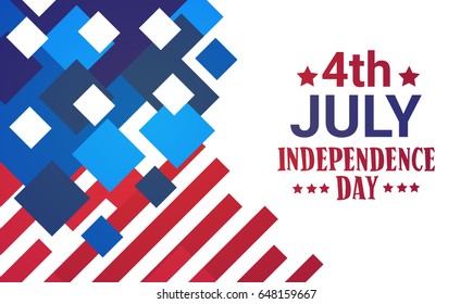 United States Flag Independence Day Holiday 4 July Banner Flat Vector Illustration