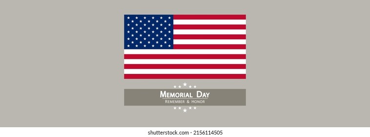 United States Flag With The Inscription Memorial Day.