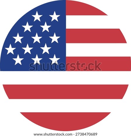 United States flag inside a circle