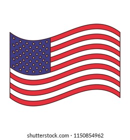 United States flag isolated
