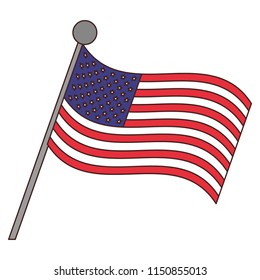 United States flag isolated
