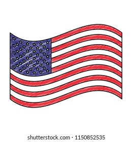 United States flag isolated scribble