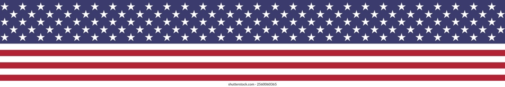 United States flag long banner digital vector illustration