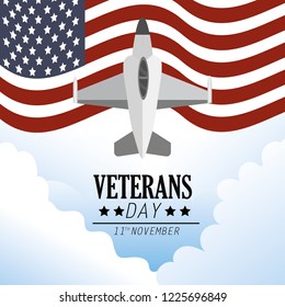united states flag and military airplane