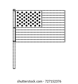 united states flag monochrome dotted silhouette vector illustration
