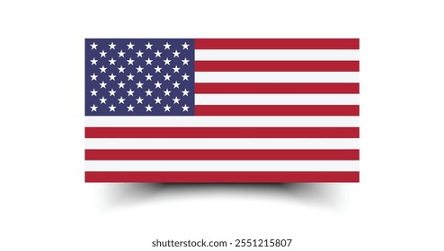 United States flag official size and color standards vector illustration