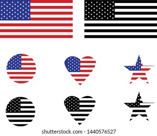 United States flag on white background. flat style. Flag of the United States sign for your web site design, logo, app, UI. flag of USA on white background.
