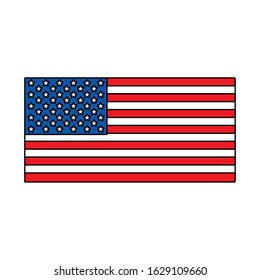 united states flag on white background vector illustration design