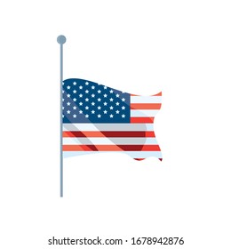 united states flag on white background vector illustration design