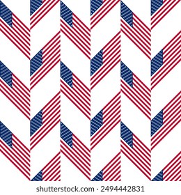 united states flag pattern chevron background. vector illustration