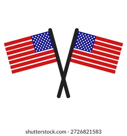 United States flag with pole in vector