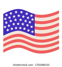 United States Flag. Presidential election in the USA. Idea of political campaign and american government. Set of colorful icons. Isolated flat illustration
