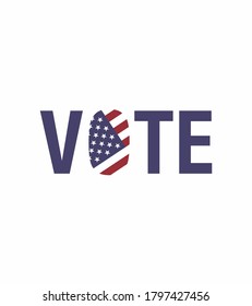 United states flag and presidential election graphic design vector art