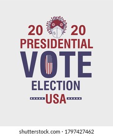 United states flag and presidential election graphic design vector art