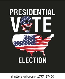 United states flag and presidential election graphic design vector art