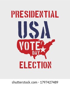 United states flag and presidential election graphic design vector art