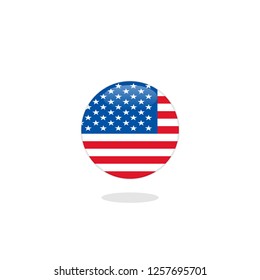 United States Flag Round Stock Vector (Royalty Free) 1257695701 ...