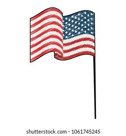 United States flag scribble