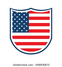 United States flag shield isolated