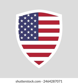 United States Flag in Shield Shape Frame