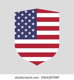 United States Flag in Shield Shape Frame