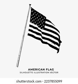 united states flag silhouette illustration vector