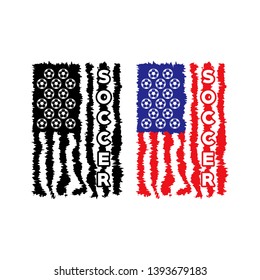 United States  Flag  with  Soccer