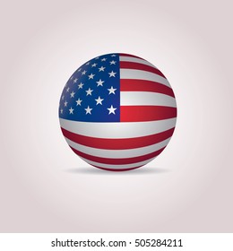 United States Flag sphere Button