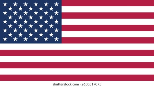 Bandeira dos Estados Unidos. Adequado para temas patrióticos, políticos, educacionais e de design oficial. Ideal para impressão, Web, ícones e apresentações.