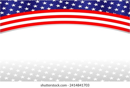 United States flag symbols patriotic border background with copy space for text.