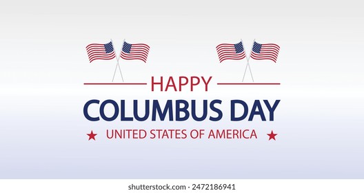 Diseño del texto de la bandera de Estados Unidos para un feliz Día de Colón