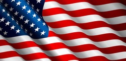 United States Flag Vector Closeup Illustration